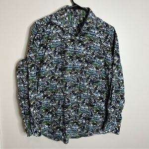 Men’s Alan Flusser Size Medium Long‎ Sleeve Colorful Button Shirt